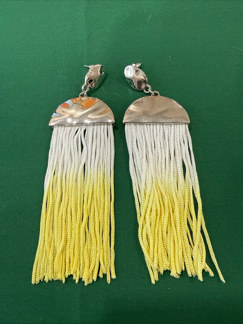 Paparazzi “Rope Them In” Yellow Ombré Fringe Post Earrings. 44F